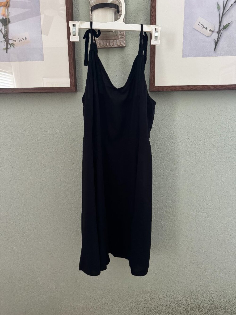 GAP Black Tie Shoulder Smocked Back Sundress Size S Rayon